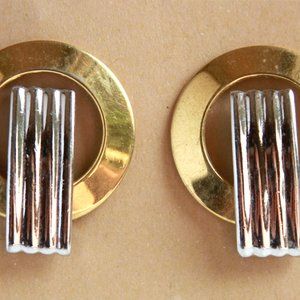 Gold and Silver Circle Earrings